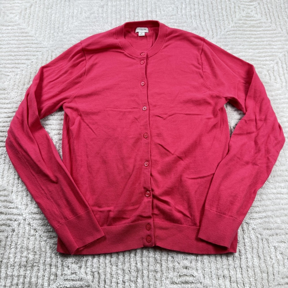 J Crew Cardigan Sweater Womens M Pink Capsule Quiet Luxury Old Money Minimalist